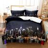 3D City Scenery Bedding Set Bed Linen Single Twin Queen King Full Size Duvet Cover Bedclothes