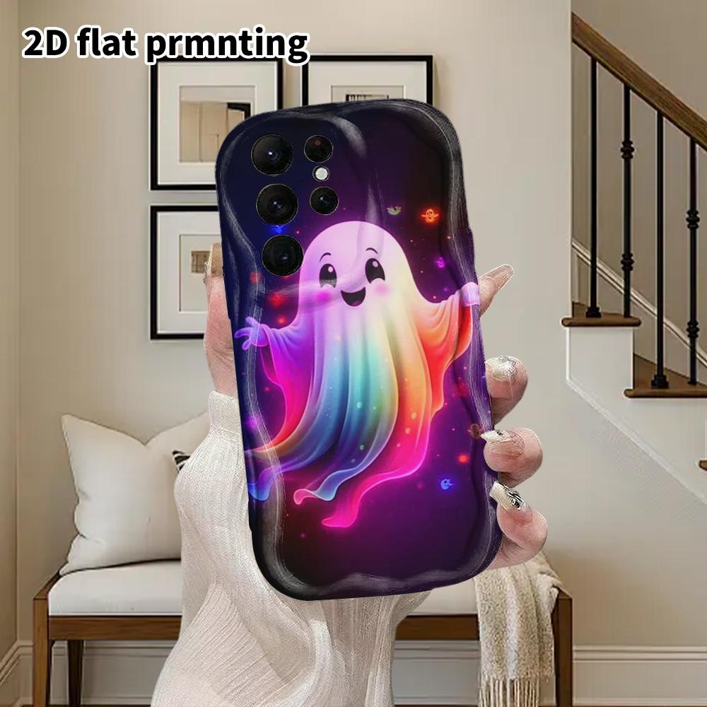 Phone Case: 2D Flat Samsung Galaxy A34 A35 M05 M06 S20 S22 S21 FE Plus 5G Protective Case, Couple Style, Glowing Ghost, Christmas and Halloween Gift