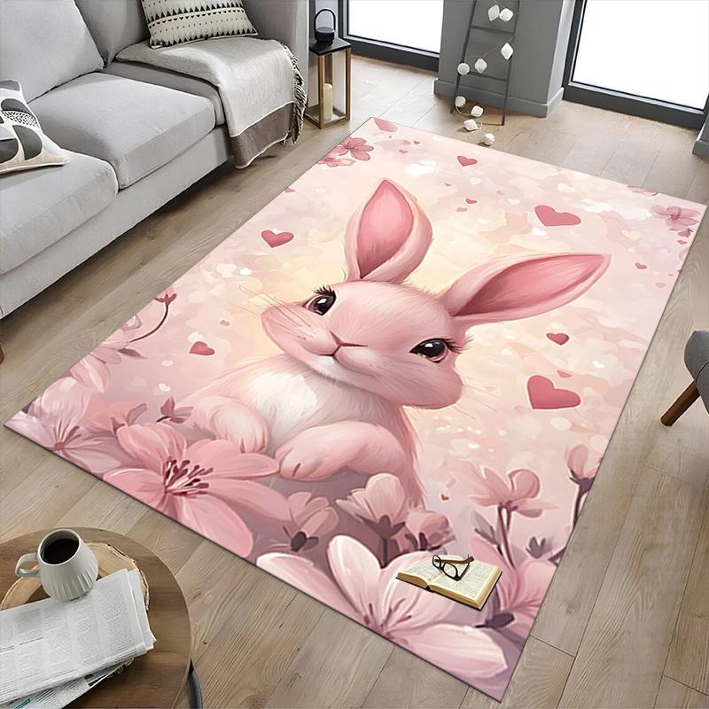 1pc rabbit flowers Carpet Office Rug Outdoor Mat Home Decor Area Carpet Festival Gift