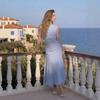 French Early Summer Exquisite Dress Side Waist Fold Design Temperament Thin Drape High Sense Holiday Style Mid-length Dress