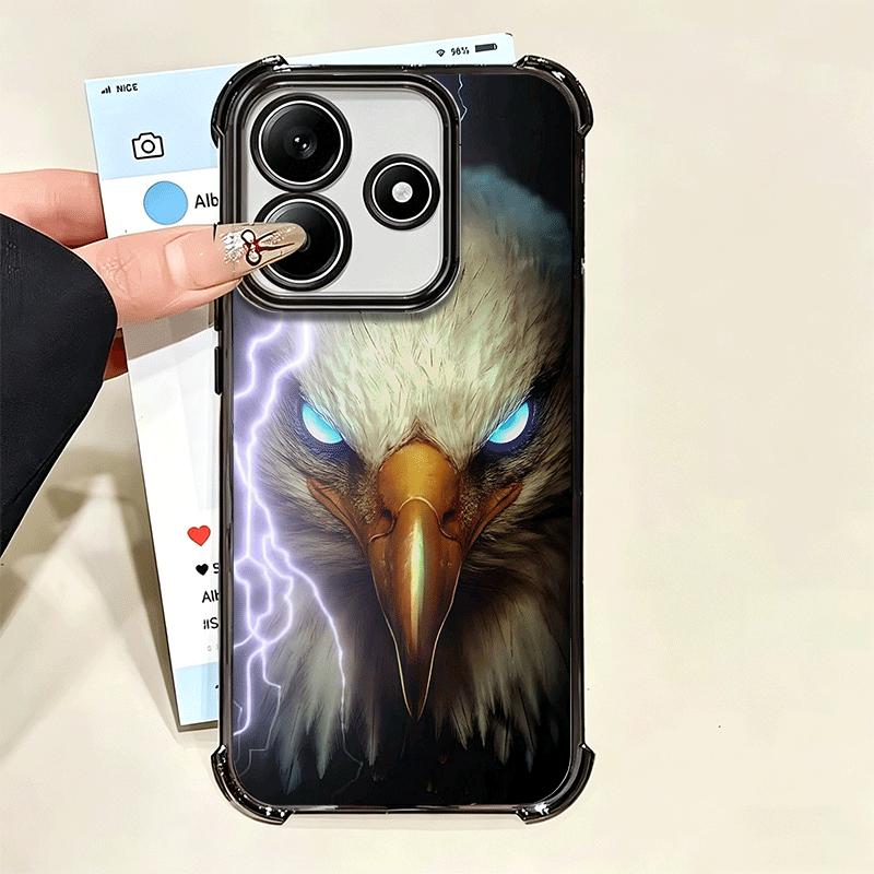 Bald Eagle Cool Plating Phone Case For Xiaomi Poco X5 X6 X7 X8 Pro Max F8 Ultra F7 M8 M7 M5S Redmi 15C 15 14C 13C 13 X3 12C F6