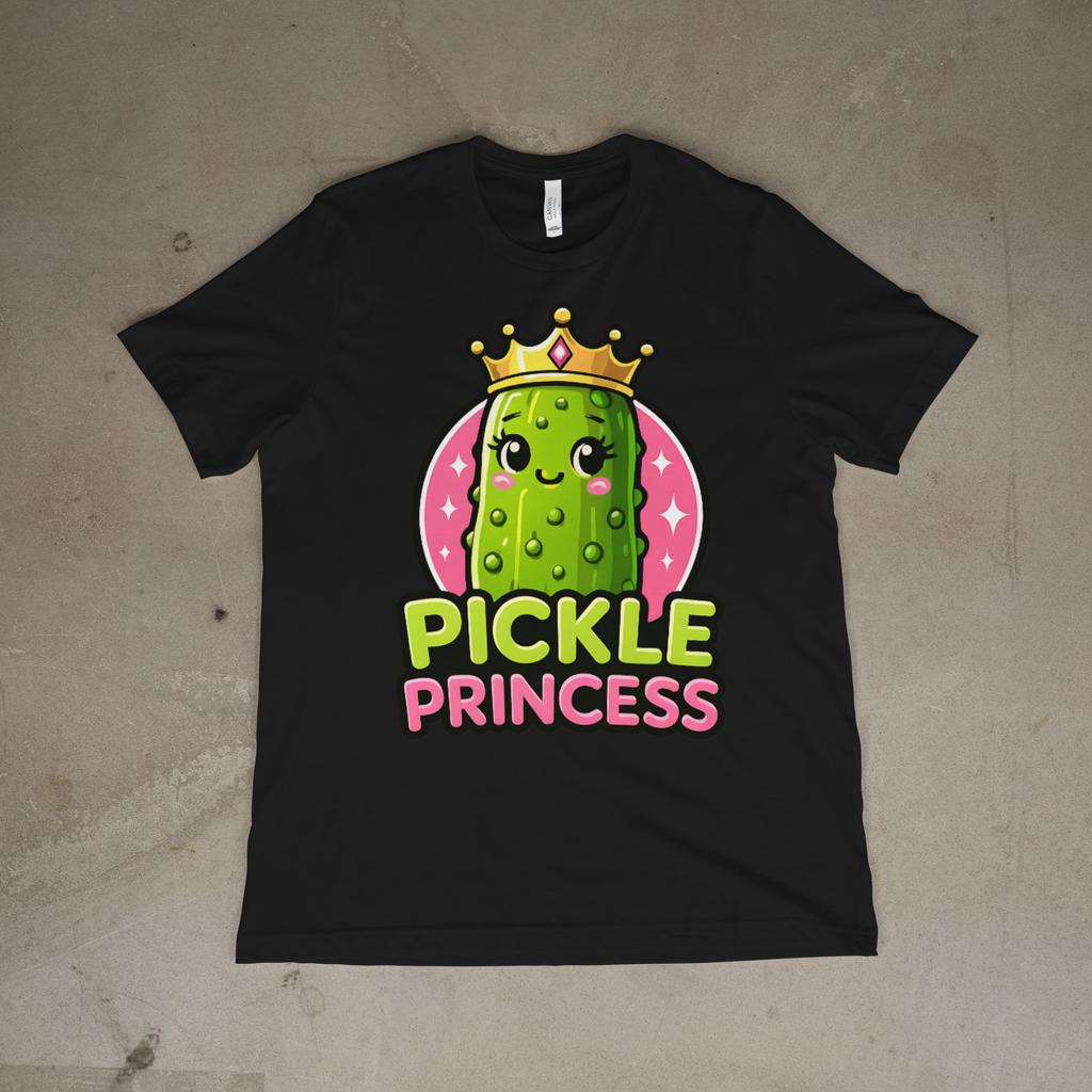 Pickle Princess Funny Pickle Cucumber Design Unisex T-Shirt