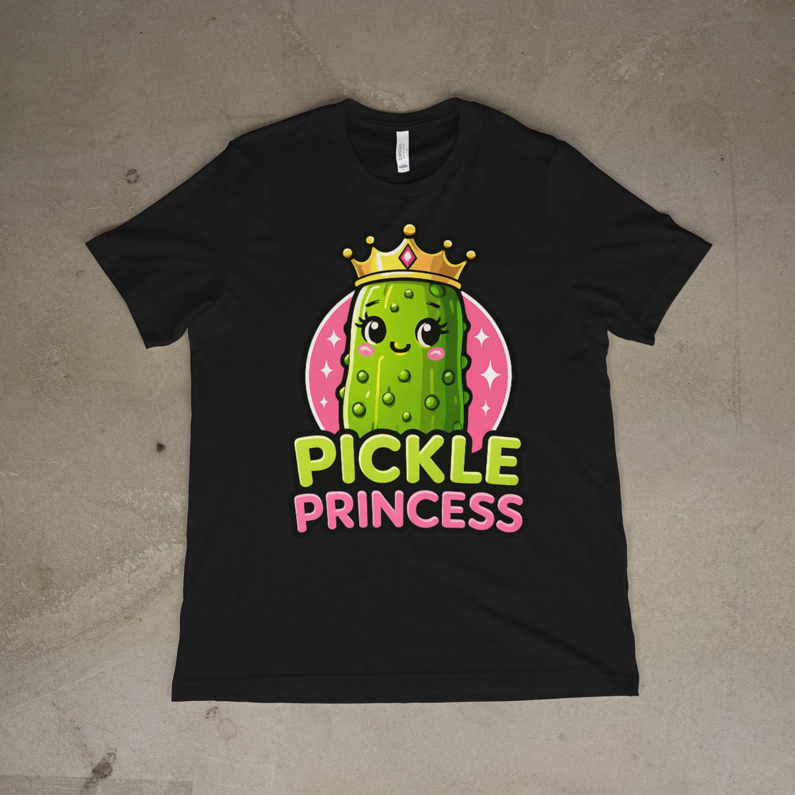 Pickle Princess Funny Pickle Cucumber design Unisex T-Shirt S