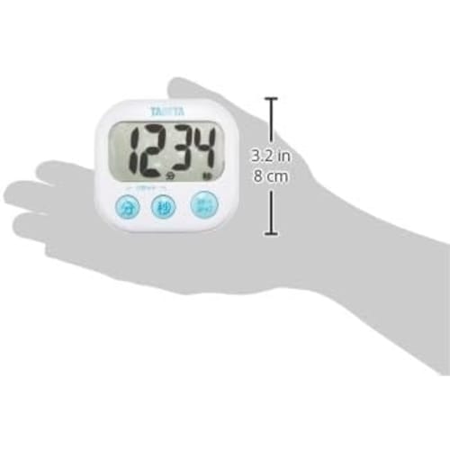 Easy-to-read Tanita Kitchen Timer with a Large, Easy-to-use Screen. 100 Minutes. TD-384 WH. Original Logo Packaging.
