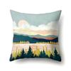 Polyester Pillowcase Automobile Decoration Mountain Home Print Pillowcase Waist Cushion Cover Bedside Cushion Cover Bedside Cushion Cover