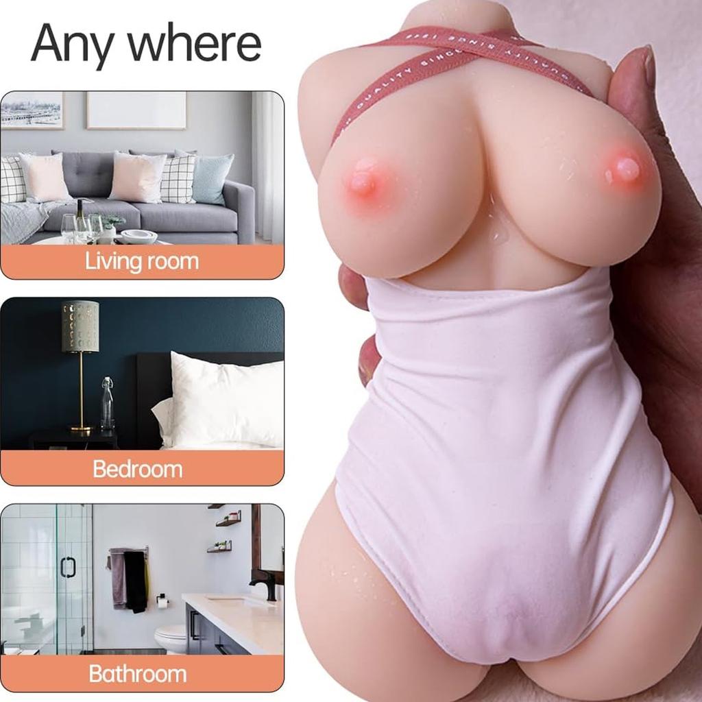 Sexpuppe mit tragbarem weiblichem Torso, TPE männlicher Masturbator mit Pussy, vaginal, anal, realistische weiche Puppen für Sex, Sexspielzeug für Erwachsene für Männer