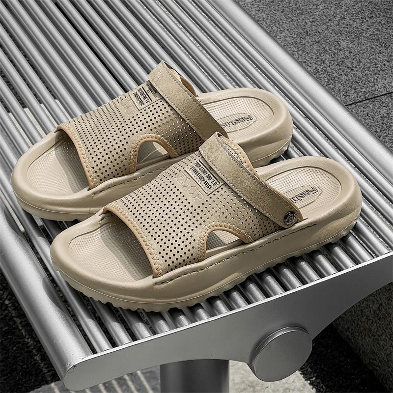 

Крутые тапочки 2025 года, новые, один ботинок, два, молодежная обувь для отдыха, бега, рек и озер, искусственная кожа, мужская одежда, крутые тапочки 651211-J 38 белый