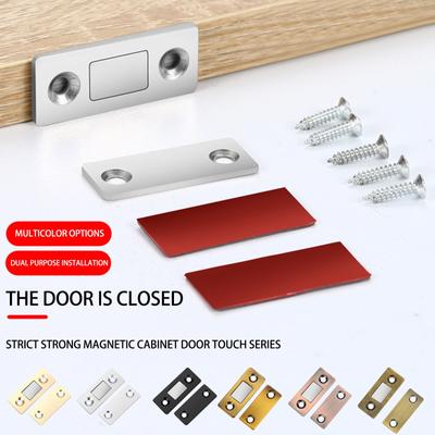 Thin  Magnetic Door Stoppers  Non-perforated Door Suction Slim Sliding Door Wardrobe Door-touch Strong Magnetic Cabinet Suction Drawer Closer