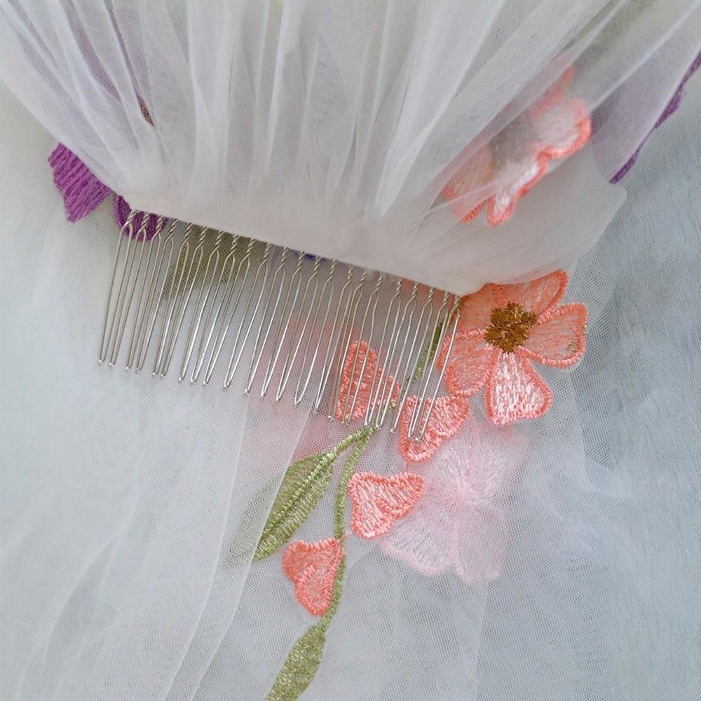 Embroidery Lace Floral Lace Bridal Veil Floral Applique Edge Wedding Veil  Bridal Wear