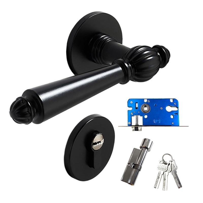 

Contemporary Zinc Alloy Door Handle Lock Set homes Security Lock Residential Door Lock for homes Safety & Aesthetics чорний
