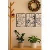 3 PCS Black Metal Wall Art Set - Christmas Plant Decor, Modern Home Accents, Elegant Gift for Birthday