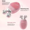 Roller electric silicone facial cleanser for cleaning pores, blackheads, oil lifting, firming, and vibrating facial cleanser