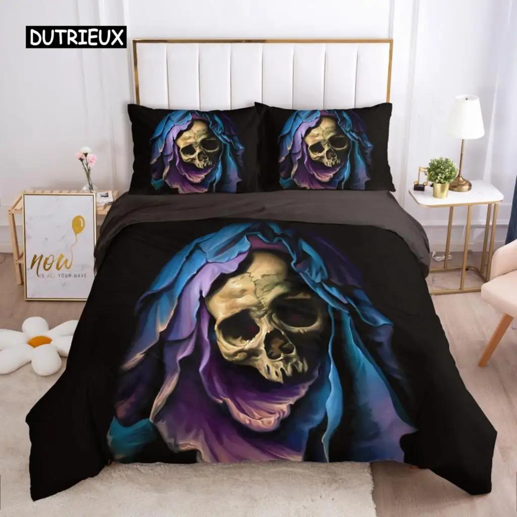 Skull Deadpool Duvet Cover Set 240X220 200X200 Bedding Set Twin Queen King Double Bed Linens Quilt Cover Bedclothes Big Hand