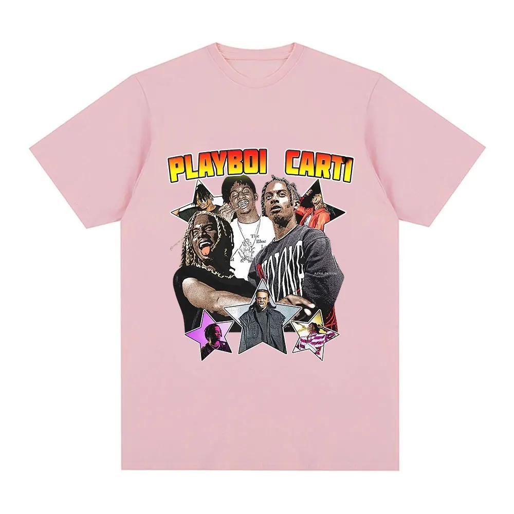 Rapper Playboi Carti Graphic T-shirt Fashion Hip Hop Oversized T Shirts Casual Cotton Short Sleeve T-shirts Streetwear Unisex