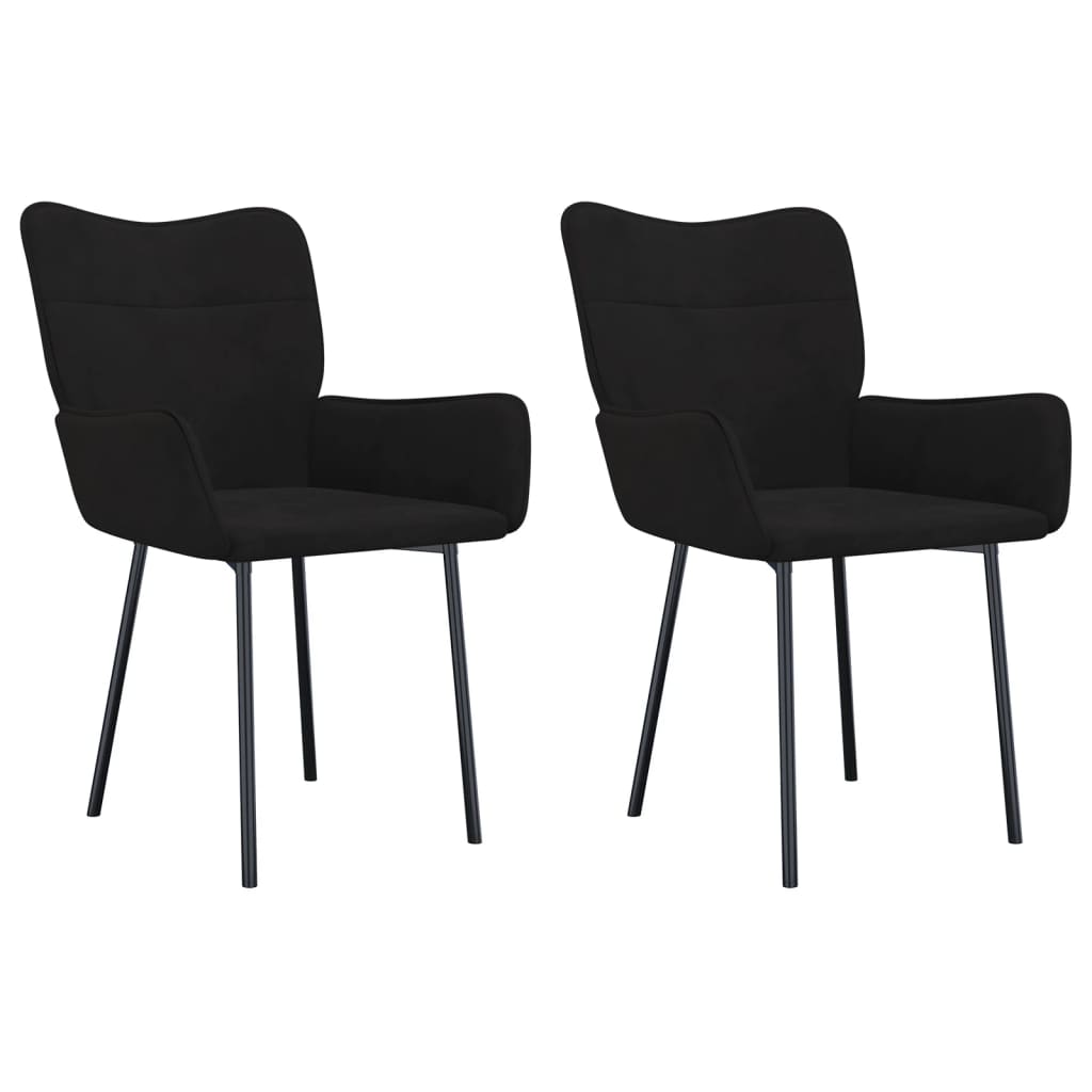 Dining Chairs 2 Pcs Black Velvet