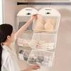 3-Tier Wall Hanging Organizer - Transparent Mesh Bags for Underwear, Socks, Bra Storage | Dorm & Home Closet Solution