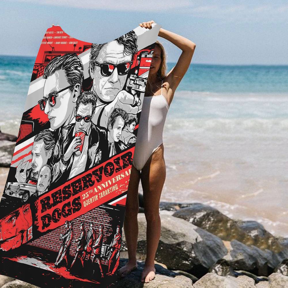 Movie R-Reservoir-Dog Beach Towel Cartoon Cute Summer Kids Large Bath Pool Beach Towel Microfiber Absorbent For Swimming Travel