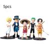 One Piece 5pcs Role Pvc Toy Model Desktop Decoration Children Christmas Gift