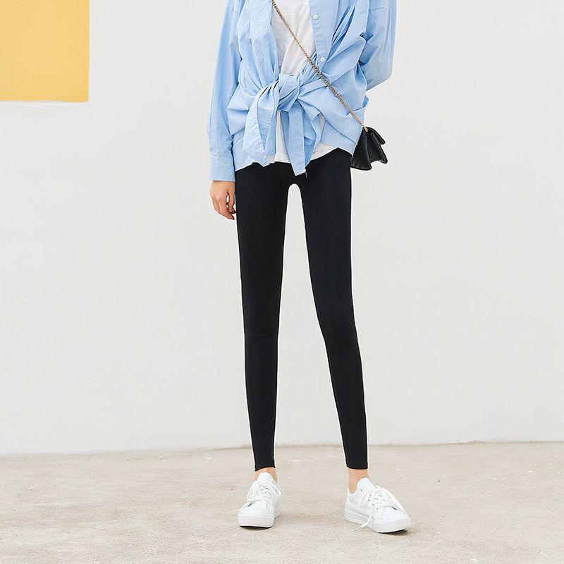 Women s Trendy High-Waisted Slimming Fleece-Lined Pants - Spring, Thin, Elastic, Versatile, Wearable Outside L