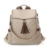 Women's Tassel Backpack Large Capacity Three-Use Shoulder Bag