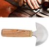 Leather Cutting Knife Fine Polishing Easy Control Semi Circular Leather Edging Knife Leather Cutter with Wood Handle
