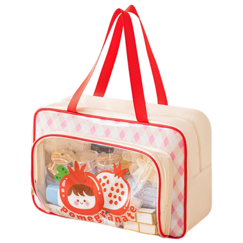 

Large Capacity Swimming Storage Bag Cartoon Clear Wash Bag Fashion Beach Handbag Students красный