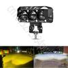 3 Lens Motorcycle LED Spotlight Dual Color Hi/Low Beam Fog Lamps for Car Trucks SUV UTV 12V 24V Lens led Headlight Driving Light