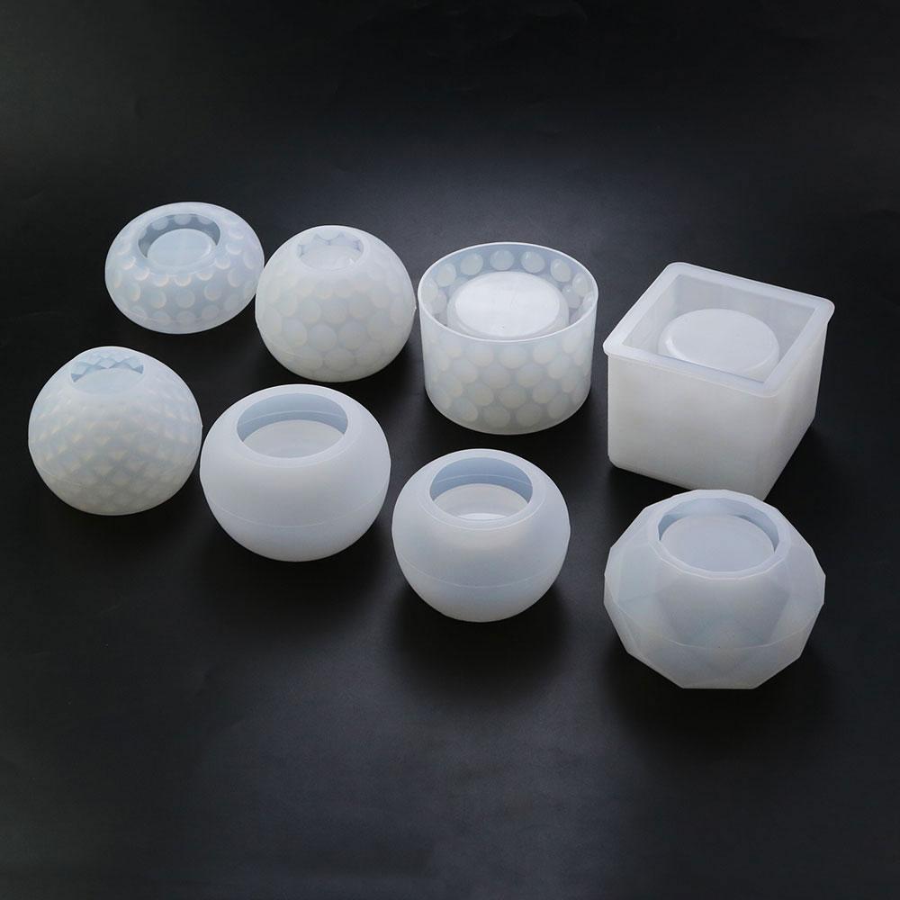 For Fun DIY Silicone Mold for Epoxy Resin Candle Holder Aromatherapy Candle Molds Clay Plaster Mould Drop Glue Mold