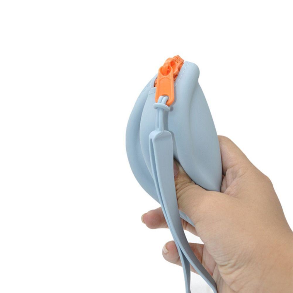 Mini Round Silicone Coin Purse INS Data Cable Storage Bag Creative Lipstick Cosmetic Bag  Women