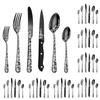 48PCS Stainless Steel Silverware Set Mirror-Polished Cutlery Flatware Set 8 Steak Knives 8 Dinner