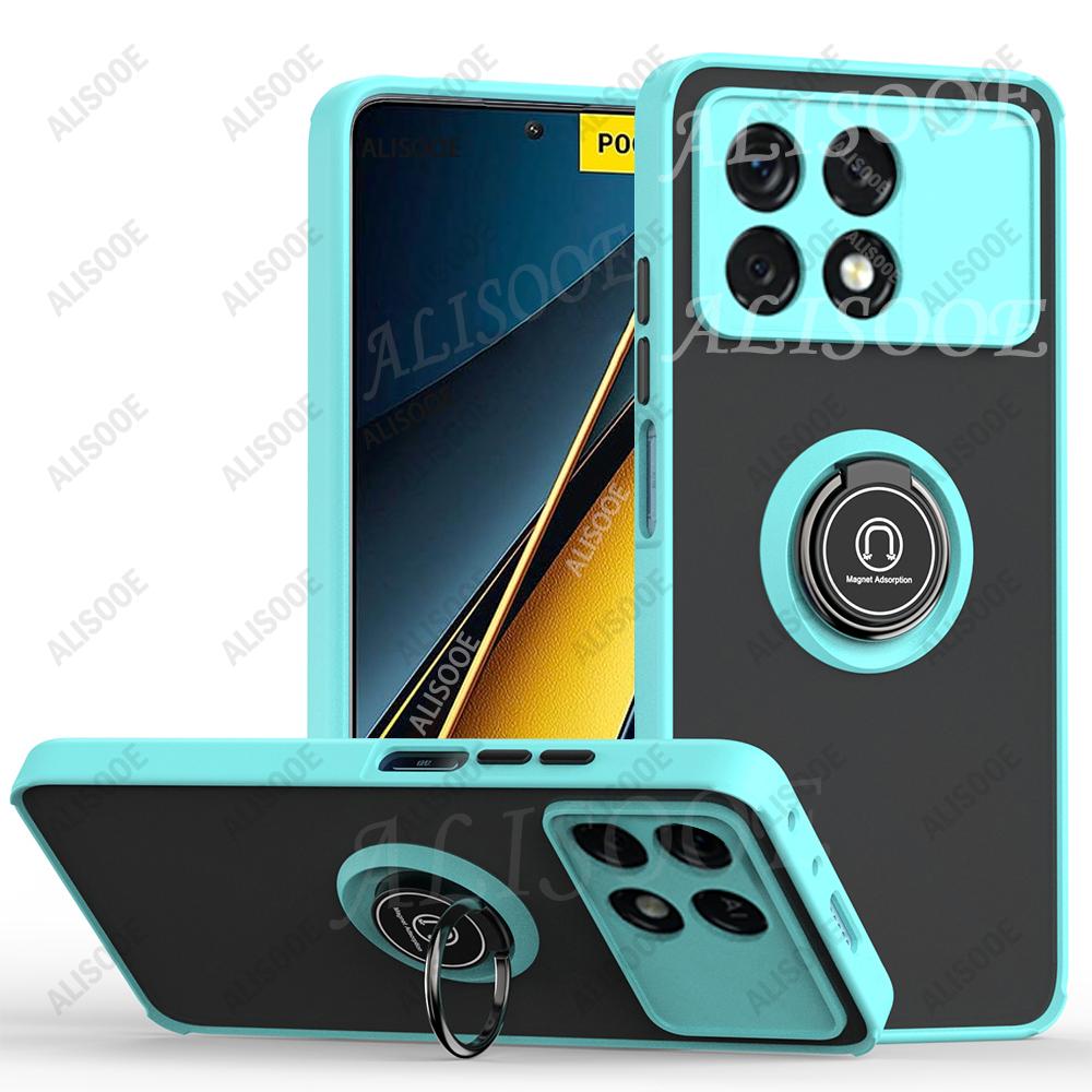 Kickstand Funda for POCO X7 Pro F7 F6 F5 X6 Pro Case Armor Ring Holder Protective Cover for Xiaomi Redmi K70 Shockproof Case