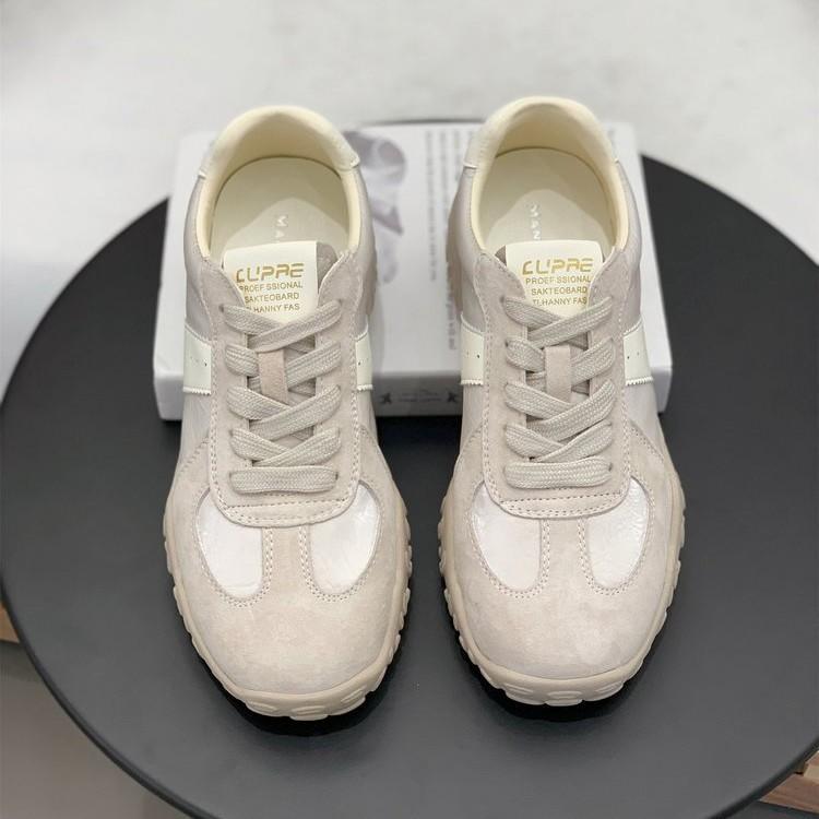 [Uncle Shoes] Leather Forrest Gump Shoes Senior Spring Casual Fashion Internet Celebrity Moral Training Shoes Platform Sports Board Shoes