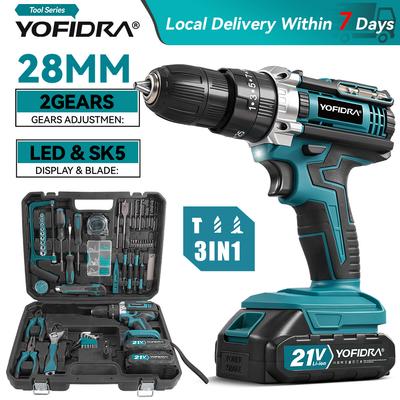 60N.M L 25+3 Torque Electric Impact Dril Cordless Electric Screwdriver With 32/53PCS Tool Kit Power Tool For 21V Battery