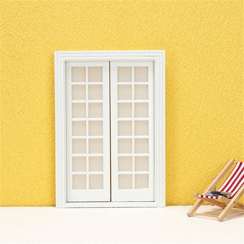 1:12 Dollhouse Wooden Window Door Frame Miniature Doll House Furniture Toys Dollhouse Miniature Window Panel Play House