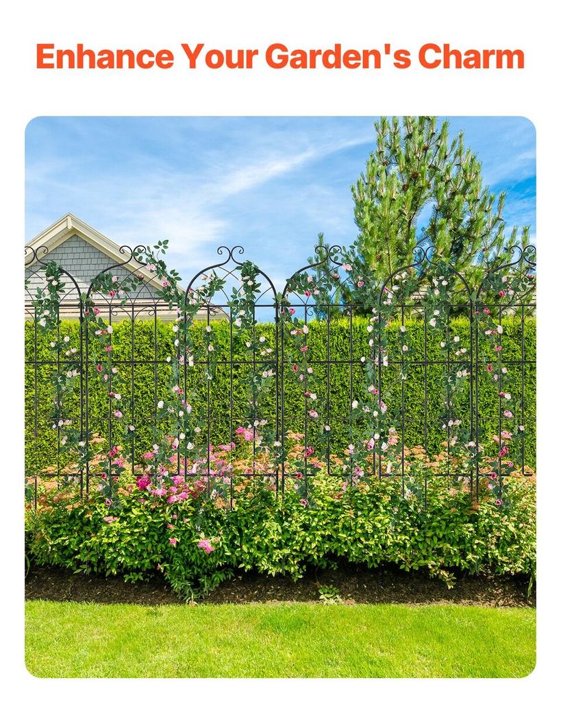 4 Packs Metal Garden Trellis for Climbing Plant Support 71x20 In Rustproof