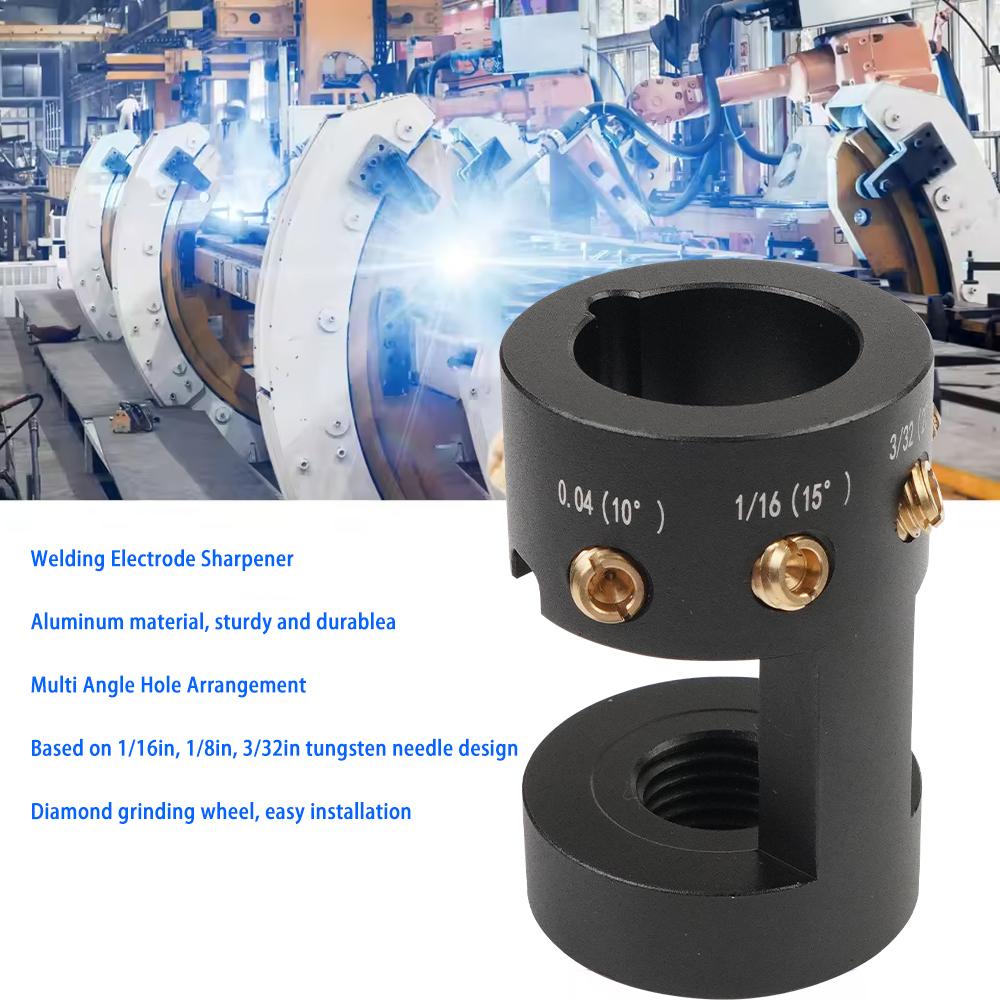 TIG Tungsten Sharpener Head Tool Aluminum Tungsten Electrode Sharpener Grinder Head with Cut-Off Slot Multi-Angle & Offsets