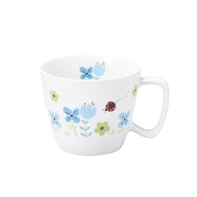 [Official] OGISO Nursery Tableware, Reinforced Porcelain Cup with Easy-to-Grip Handle, Blume Blue, 19561330B100
