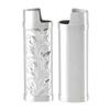 2Pcs Lighter Case Zinc Alloy Lighter Storage Container Floral Pattern for Outdoor Camping Hiking