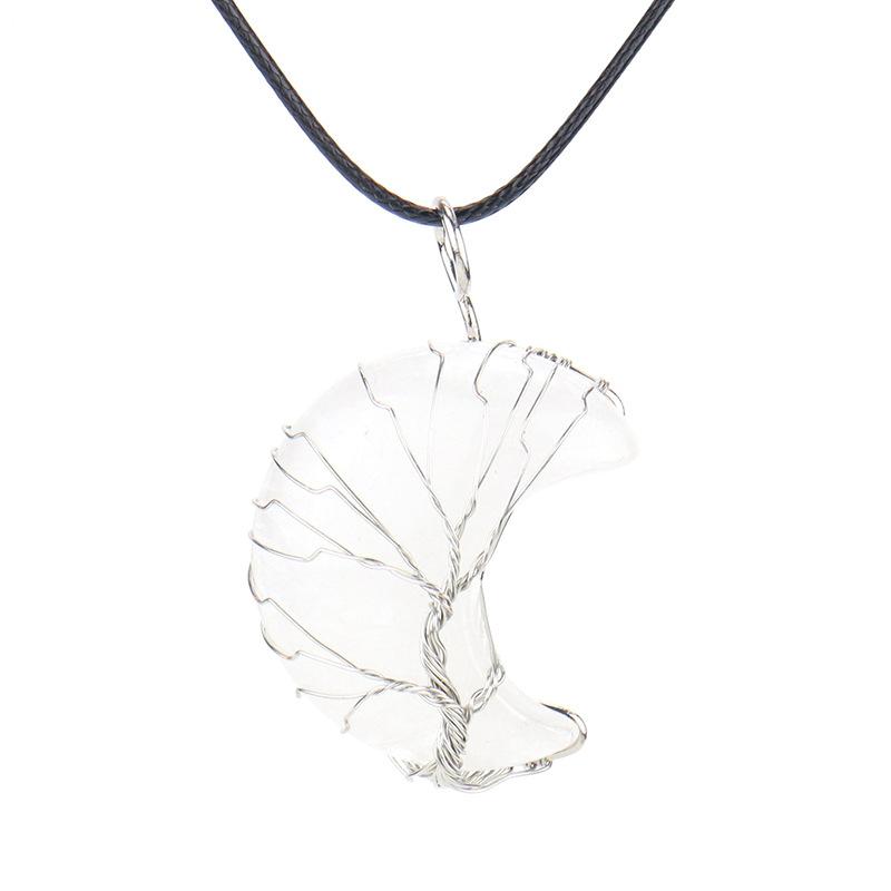 Handmade Winding Moon Natural Stone Winding Tree Of Life, Necklace, Fortune Tree Necklace N535