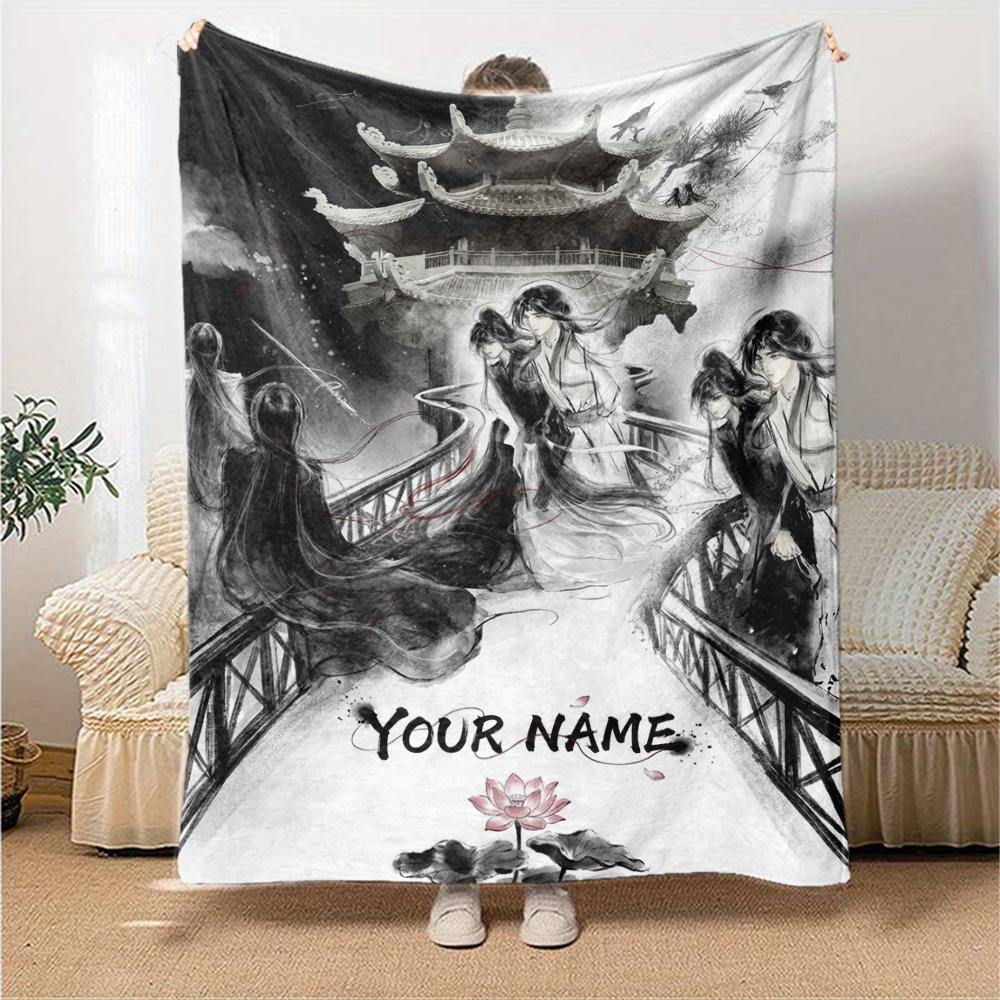 Name Custom Mo Dao Zu Shi Print Flannel Blanket High Quality Warm Comfortable Cover for All Seasons Perfect for Gifts Home Decor