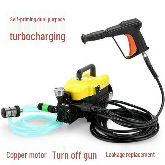 220V Portable High-Pressure Automatic Car Washer with Brush and Water Gun