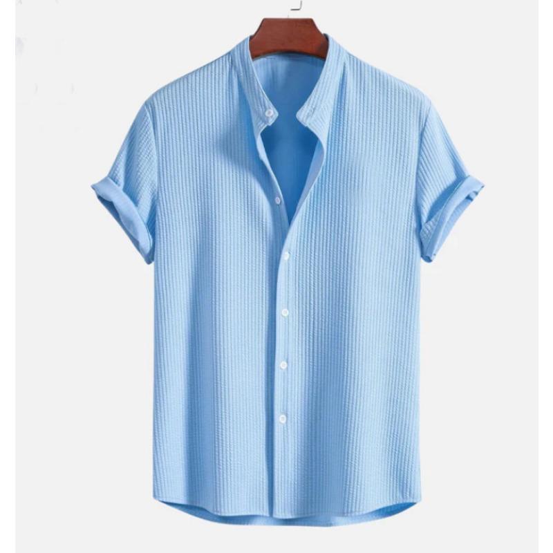 Men’s Short Sleeve Solid Casual Shirt