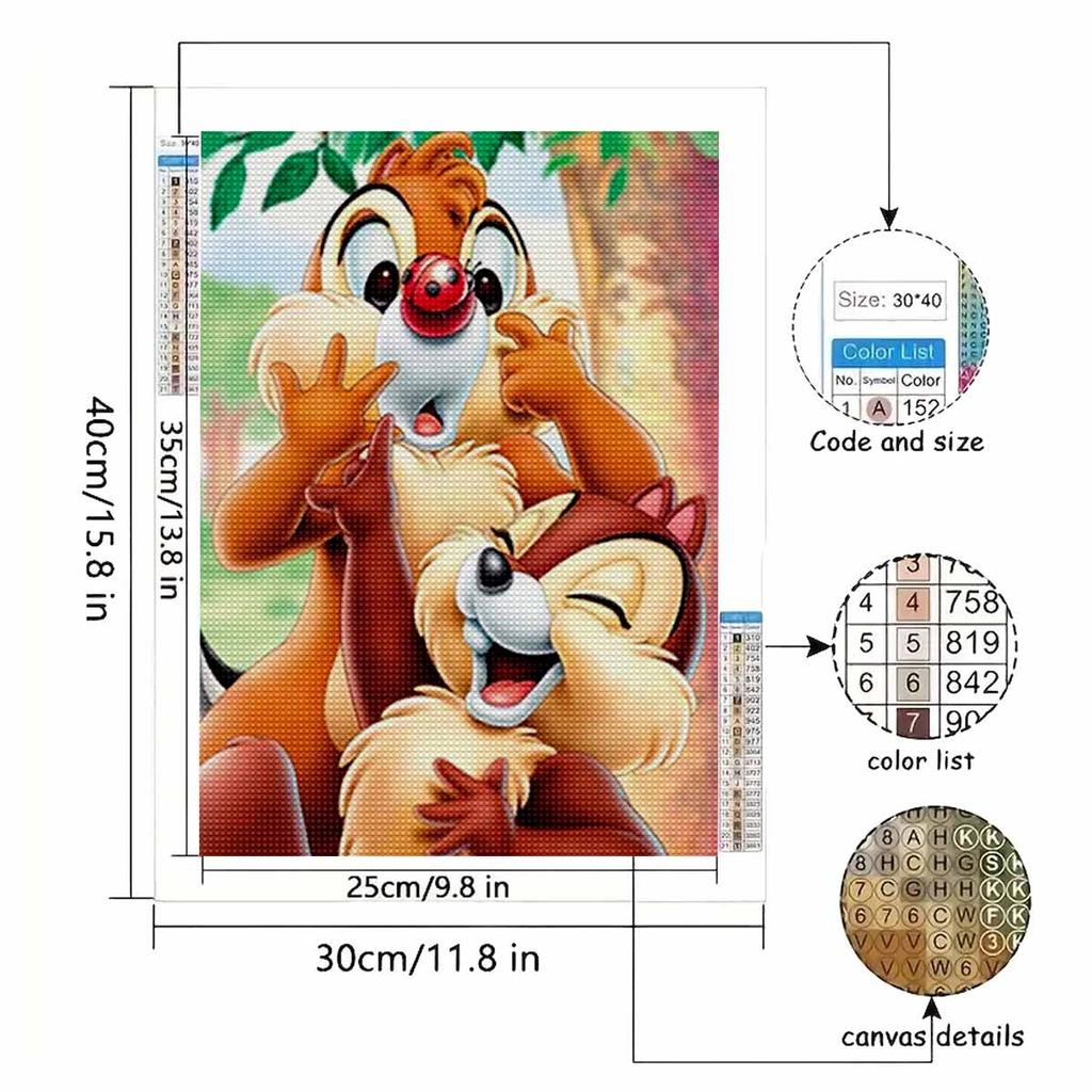 DIY Diamond Painting Cute Baby Squirrel Cross Stitch Kit Mosaic Art Diamond Painting Full Circle Diamond Home Decoration