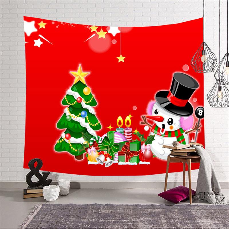 75X58cm Frohe Weihnachten Tapisserie Cartoon Santa Claus Gedruckt Wand Hängen Tuch Hintergrund Tuch Hause Dekorative Wand Decke