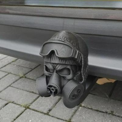 3D Totenkopf Gasmaske Anhängerkupplung und Anhängerkupplungskugelabdeckung