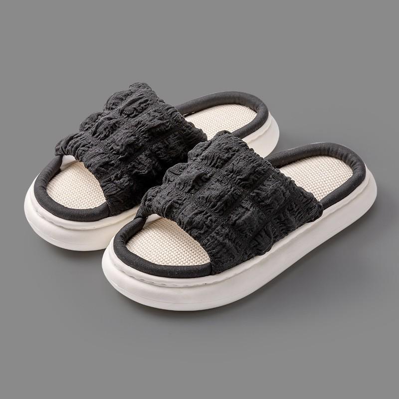 Xiaohongshu's Women's Indoor Linen Slippers: Soft, Silent, EVA Thick-Soled, Perfect for Spring and Autumn.