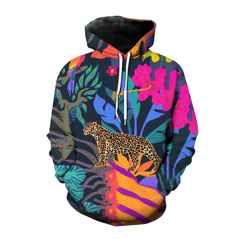 Animal Hoodies Leopard Tiger Zebra 3D Printed Women Streetwear Hoodie Oversized Pullovers Hooded Sweatshirts Kids Tops Clothing