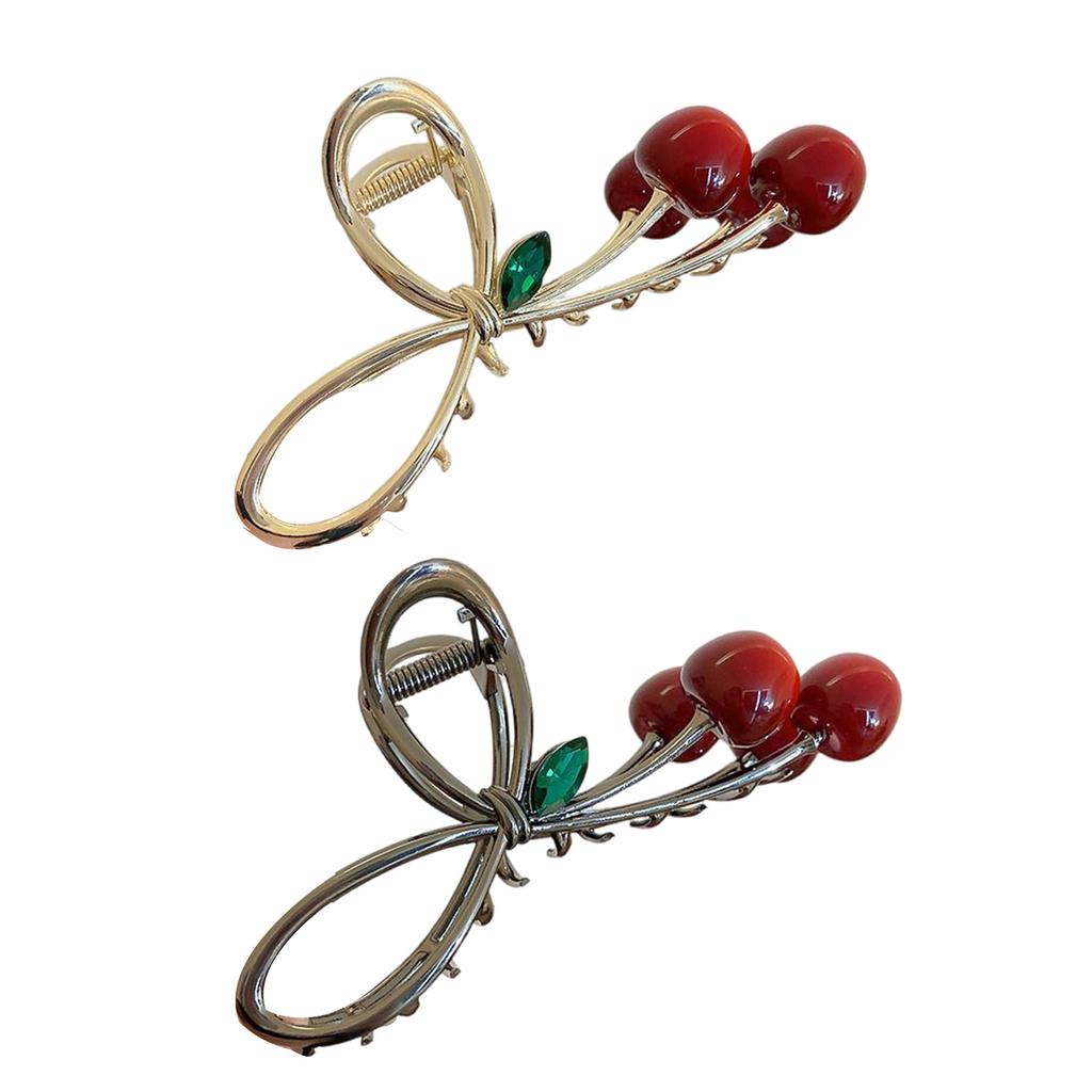 Cherry Hair Claw Clip Fruit Theme Hair Clamp Clamps 3D Cherry Hair Catch Barrettes Strong Hold Hairpin for Girls