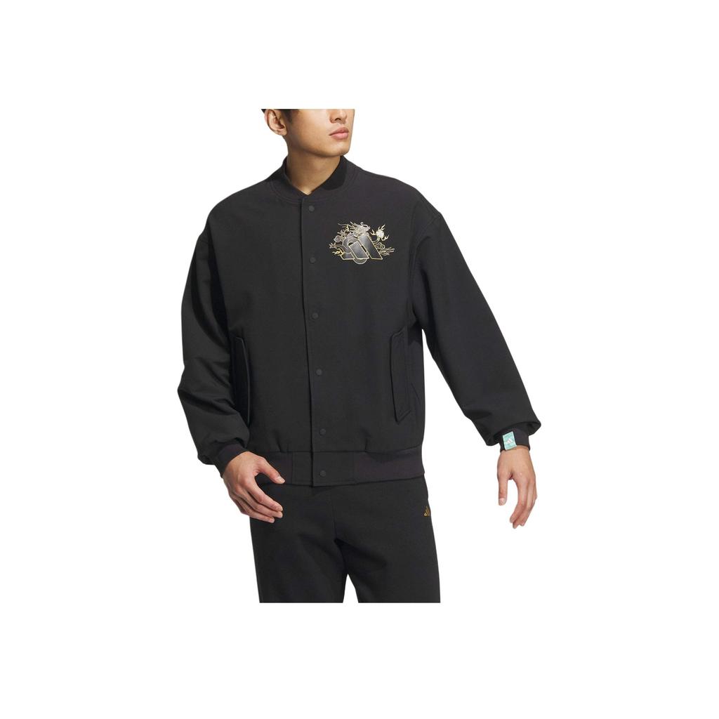 Adidas Originals FW23 Dragon Year CNY Series Jacket With Dragon Logo Unisex Outerwear Black JE3501