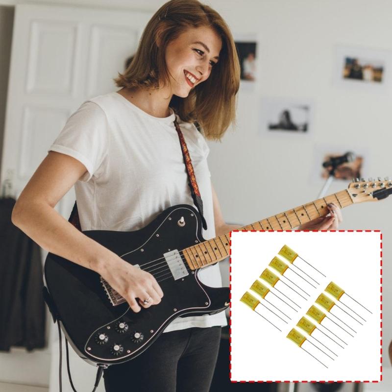 10Pcs Premium Electronic Capacitors 200V 273J with Two Metal Pins for Improved Guitar Sound and Circuit Integration